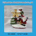 Decorative ceramic christmas house with led,ceramic flower pot